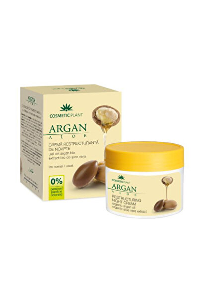 Cosmetic Plant Crema Restructuranta de Noapte Argan Aloe Cosmetic Plant, 50ml