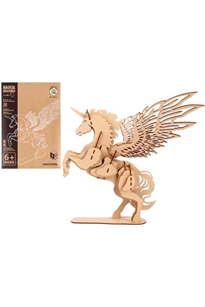 OEM Puzzle 3D Pro Kids, unicorn cu aripi, 44 piese, multicolor, 24x36cm