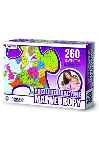 ZACHEM Puzzle, Glowala, 260 Piese, Model Harta Europei