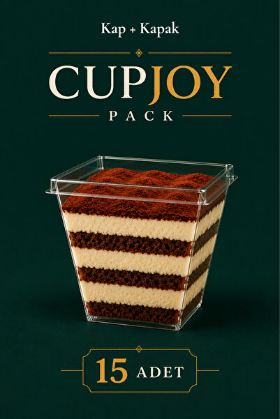 CupJoy Prizma Tatlı Kasesi Kapaklı 15 Adet 200cc İsim Etiketine Uygun Salata ...