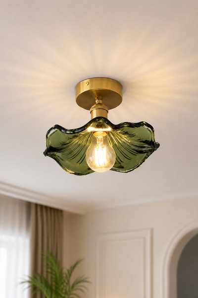Luna Lighting Alya Model Yeşil Cam Klasik Salon Balkon Mutfak Oturma Odası Pl...