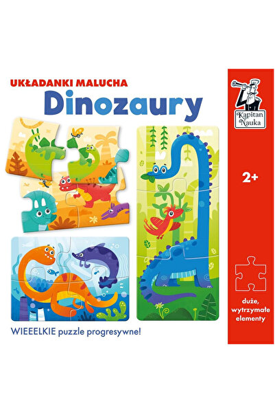 KAPITAN NAUKA Puzzle Dinozauri, pentru copii 2+, piese mari si rezistente, mu...