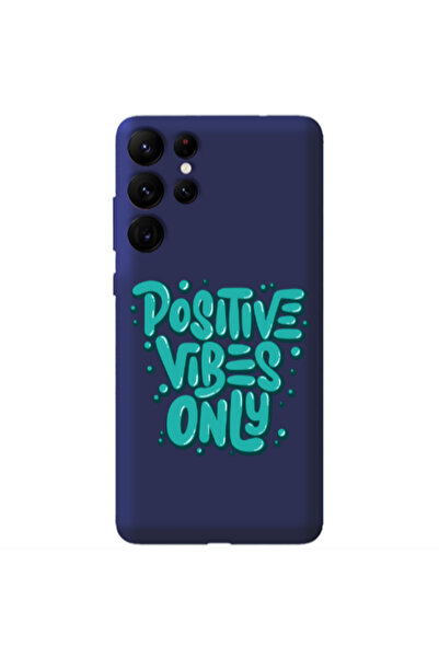Other Samsung S22 Ultra Positive Vibes Only Dark blue Colored Silicone TPU Θήκη