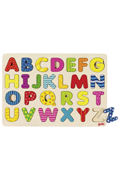 Goki Puzzle cu alfabet - Curcubeu