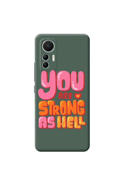 Other Xiaomi Mi 12 Lite You are Love Strong Dark Green Colored Silicone TPU Θήκη