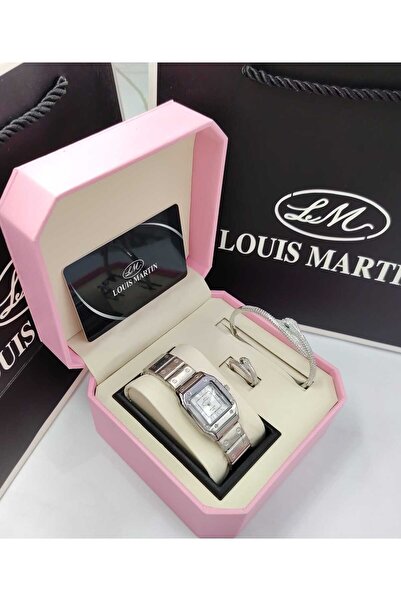 louis martin طقم نسائي ساعه لويس مارتن وسواره وخاتم