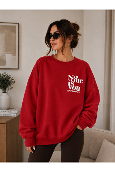 caddekombin Unisex No One Is You Printed Crew Neck Sweatshirt