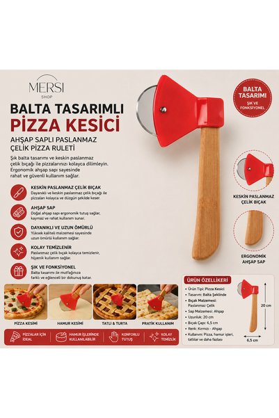 Mersi SHOP Balta Design Pizza Cutter |   Stainless Steel Pizza Roulette with ...