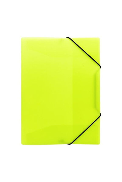 OEM Dosar A4 cu elastic, din PP, galben neon, 3 compartimente, cu filet la 2 cm.