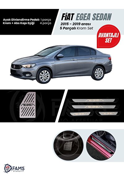 FAMS OTO AKSESUAR Fiat Egea 2015-2019 Sedan 2 Parça Krom Set (Ayak Dinlendirm...