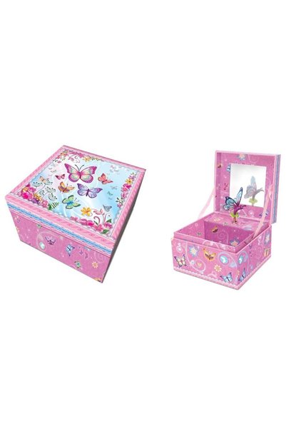OEM Cutie muzicală clasică Fluturasi Pecoware cu mecanism și oglindă 6+