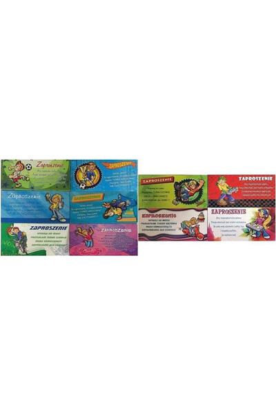 OEM Set de invitații Young, 10 bucăți, cu plicuri, modele asortate, 184x105