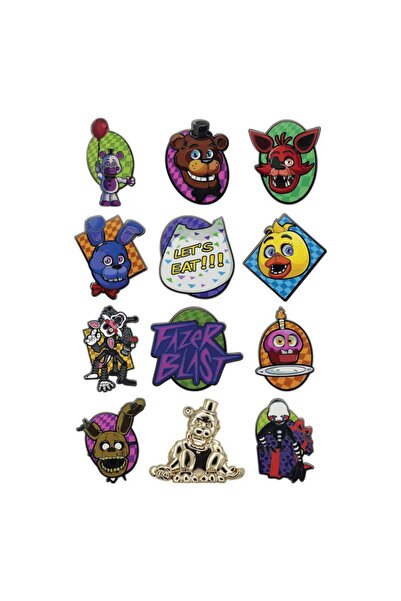 OEM Set Figurine Embleme Licentiate Five Nights at Freddy's, 12 Piese, Multic...