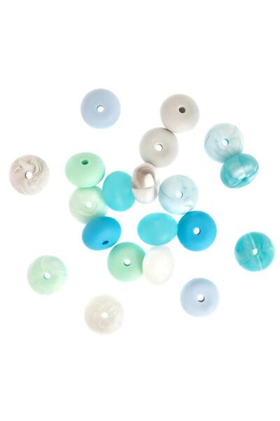 OEM Margele din silicon Blue Serenity 20 buc Dalprint dpCraft