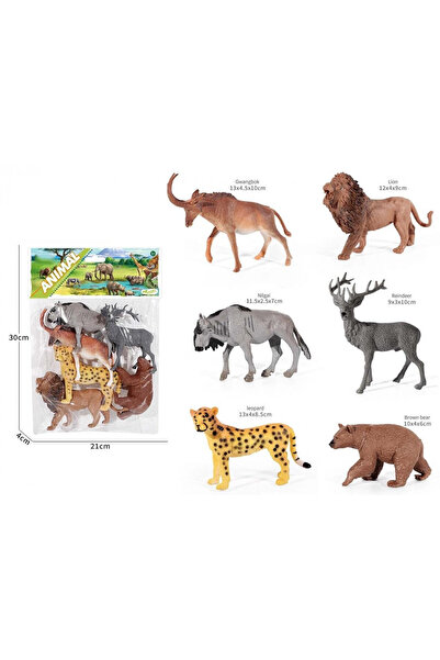 OEM Set de figurine animale safari Madej 6 bucăți 12,5 cm polybag