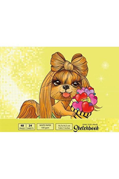 OEM Caiet de notițe Fresh 197x145 mm, 48 de coli 100 g/m² – Catelus cu fundătură