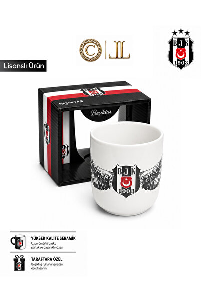 Beşiktaş كوب سيراميك بتصميم خاص مرخص من إنتاج جديد مع صندوق خاص