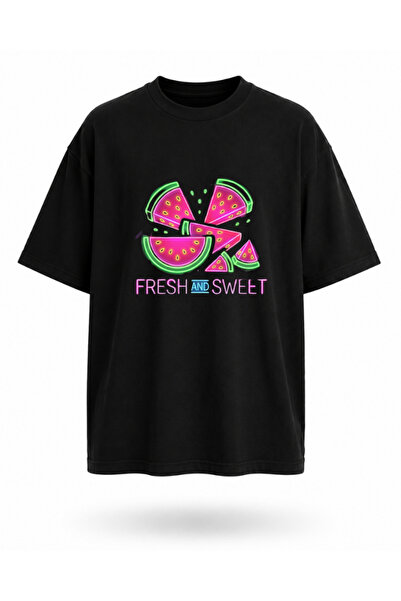 OPPPSSS Fresh and Sweet Watermelon Printed Oversize Unisex T-Shirt Summer The...