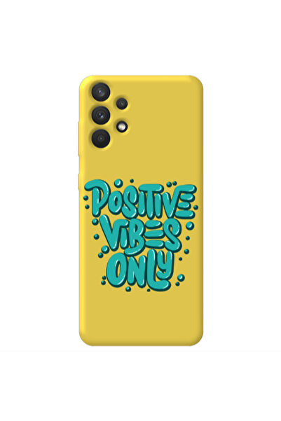 Other Samsung A32 4G Positive Vibes Only Yellow Colored Silicone TPU Θήκη