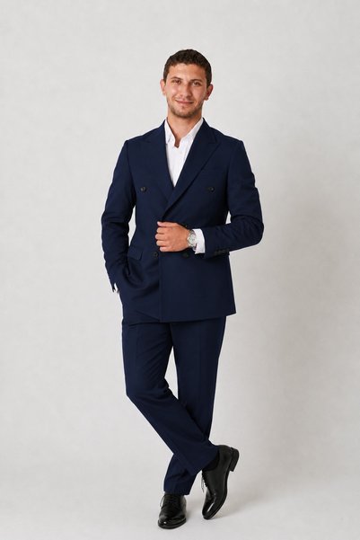 SUİT AYDIN Men's Double-Breasted Slimfit Suit Men's Sport Double-Breasted Suit