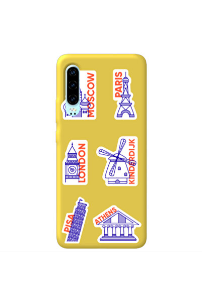 Other Huawei P30 Pisa Athens Yellow Colored Silicone TPU Θήκη