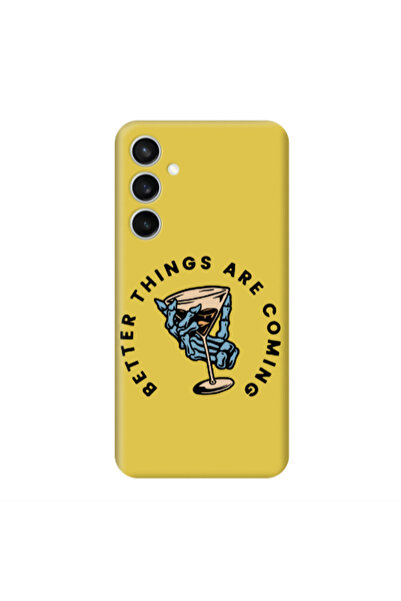 Other Samsung S24 Plus Better Things Are Coming Yellow Colored Silicone TPU Θήκη