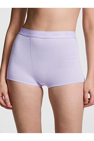PINK Yüksek Bel Işıltılı Boyshort Külot