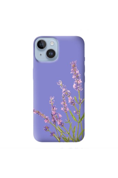 Other Apple iPhone 14 Plus Flowers 8 Purple Colored Silicone TPU Θήκη
