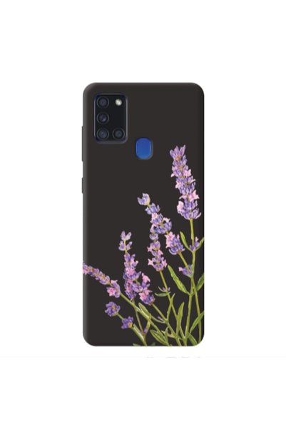 Other Samsung A21S Flowers 8 Black Colored Silicone TPU Θήκη