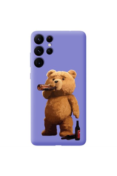 Other Samsung S22 Ultra Beer Time Purple Colored Silicone TPU Θήκη
