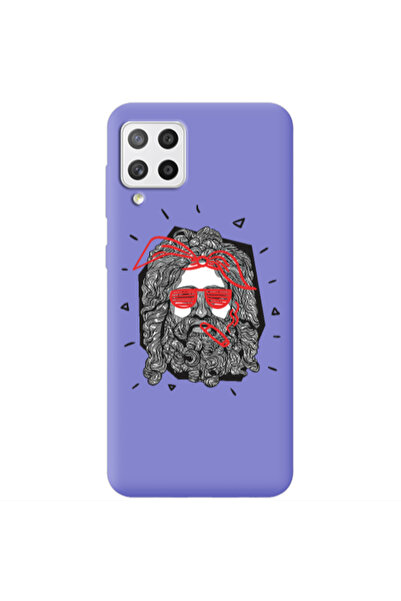 Other Samsung A42 5G Cool glasses Purple Colored Silicone TPU Θήκη