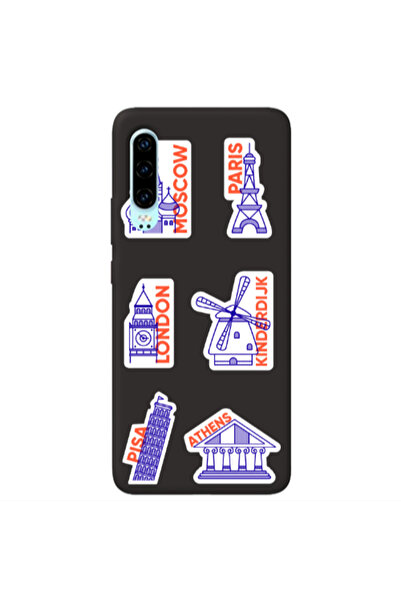 Other Huawei P30 Pisa Athens Black Colored Silicone TPU Θήκη
