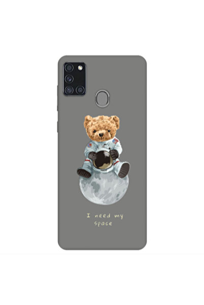 Other Samsung A21S Bear in space Grey Colored Silicone TPU Θήκη
