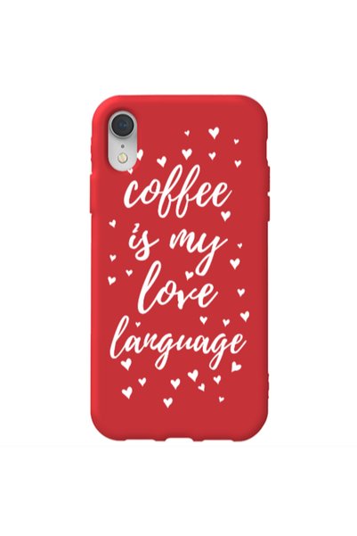 Other Apple iPhone Xr Coffe is my love language Red Colored Silicone TPU Θήκη