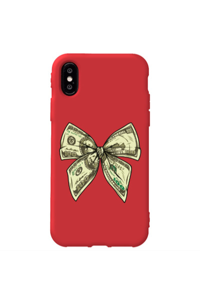 Other Apple iPhone Xs Bowtie Dollars Red Colored Silicone TPU Θήκη