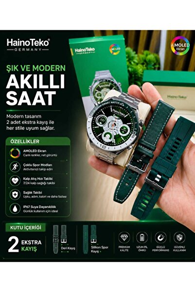 hanao HainoTeko RW-67 AMOLED Ekran 3 Kordonlu Premium Akıllı Saat
