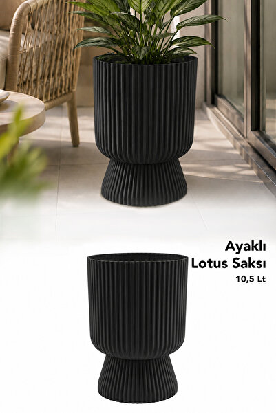 Meleni Home Ayaklı Dekoratif Lotus Saksı - Plastik İç ve Dış Mekan Kullanım Ç...