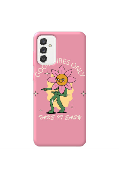 Other Samsung M13 Good Vibes Only Pink Colored Silicone TPU Θήκη