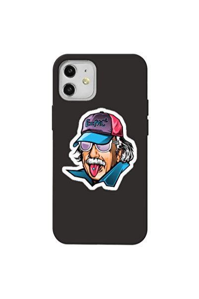 Other Apple iPhone 12 Einstein Black Colored Silicone TPU Θήκη