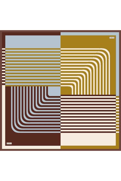 Levidor Burgundy Stripe Striped Twill Silk Scarf