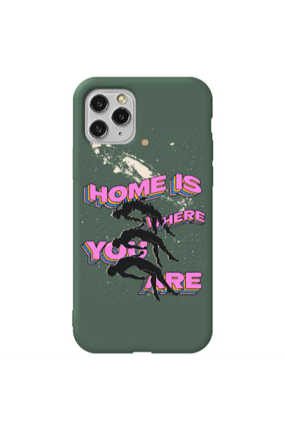 Other Apple iPhone 11 Pro Max Home Is Where Dark Green Colored Silicone TPU Θήκη