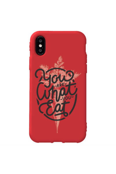 Other Apple iPhone Xs Max You are What You Eat Red Colored Silicone TPU Θήκη