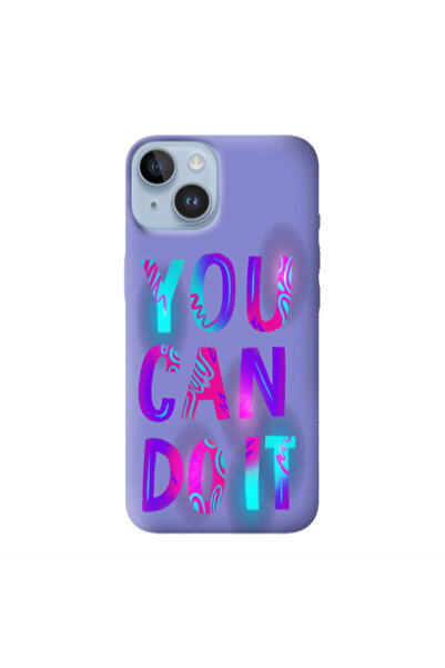 Other Apple iPhone 14 You Can Doit Purple Colored Silicone TPU Θήκη