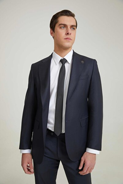 Damat Regular Fit Lacivert Düz Superfine Wool Takim Elbise