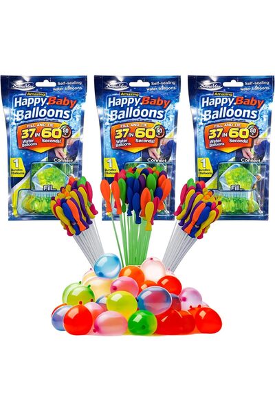 Generic Quick-Fill Easy Tie Holi Water Balloons | Vibrant Multicolour, Biodeg...