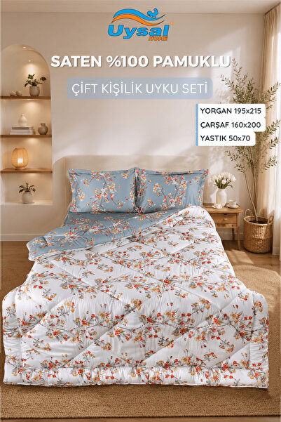 UYSAL SATEN UYKU SETİ %100 PAMUKLU ÇİFT