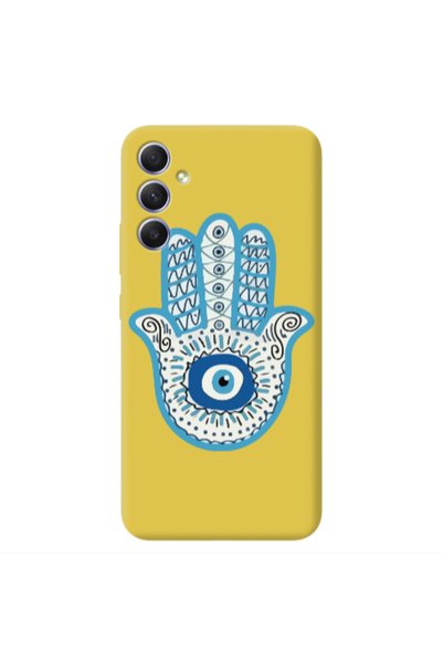 Other Samsung A15 5G Evil eye bead in hand Yellow Colored Silicone TPU Θήκη