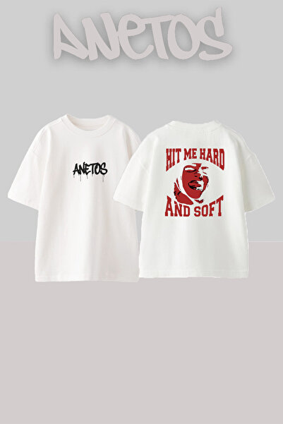 Anetos Λευκό μπλουζάκι με στάμπα Pixies Doolittle Design, Unisex, Oversize