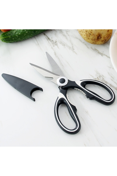 ZUZU MADE Basmalı Yumurta Çırpıcı , Mutfak Makası ve Şef Cımbız Maşa 27 Cm