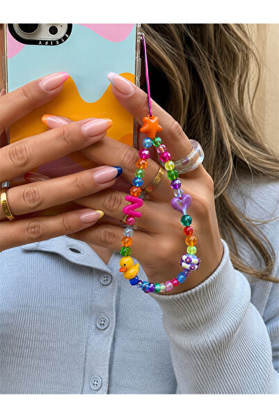 Les Petites Mains Name Pop N Telefon Askısı, Boncuklu Telefon Charmı ve Çanta...